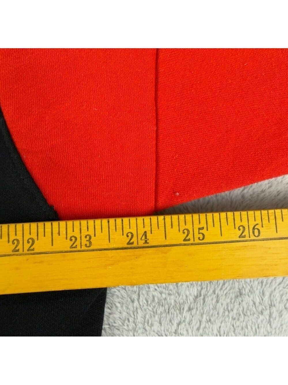 Nike Rework Men's Size Large Red/Black Fleece Lined Crewneck Long Sleeve Sweater - Picture 6 of 8